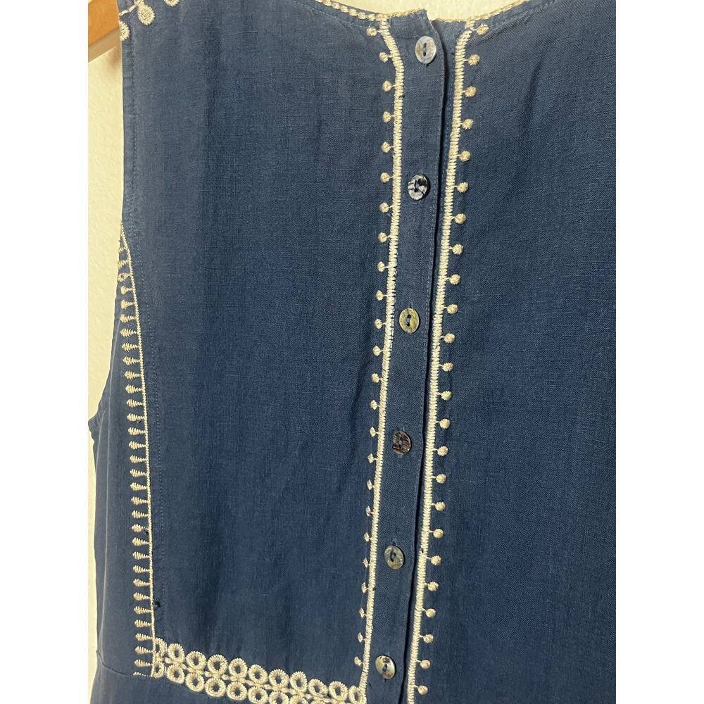 Johnny Was Briar Tank Dress Embroidered Floral Sz Small Blue Boho Cottagecore - Picture 5 of 9